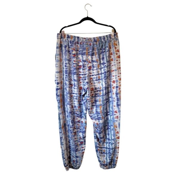 Tolani Collection Blue Absract Print Drawstring Pants Size L - Picture 2 of 6